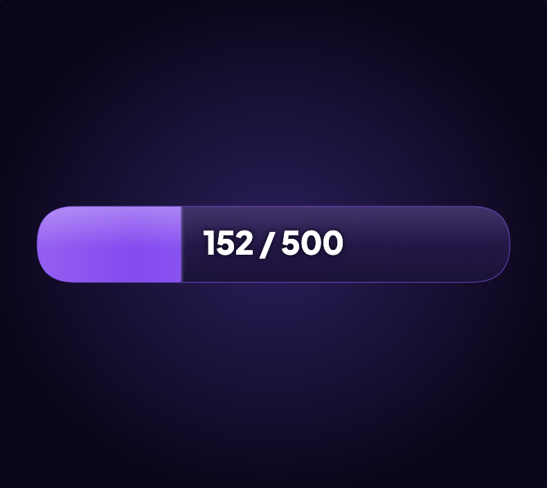 TikTok Live goal bar overlay preview — a diamond goal filling up at 152 of 500
